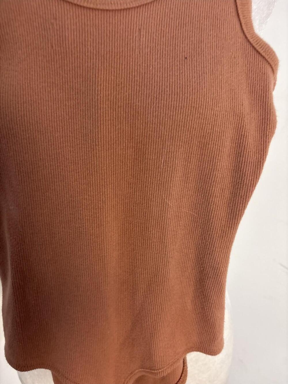 Abercrombie Ribbed Mauve Bodysuit XS Rib Buttons Vneck - Picture 8 of 8